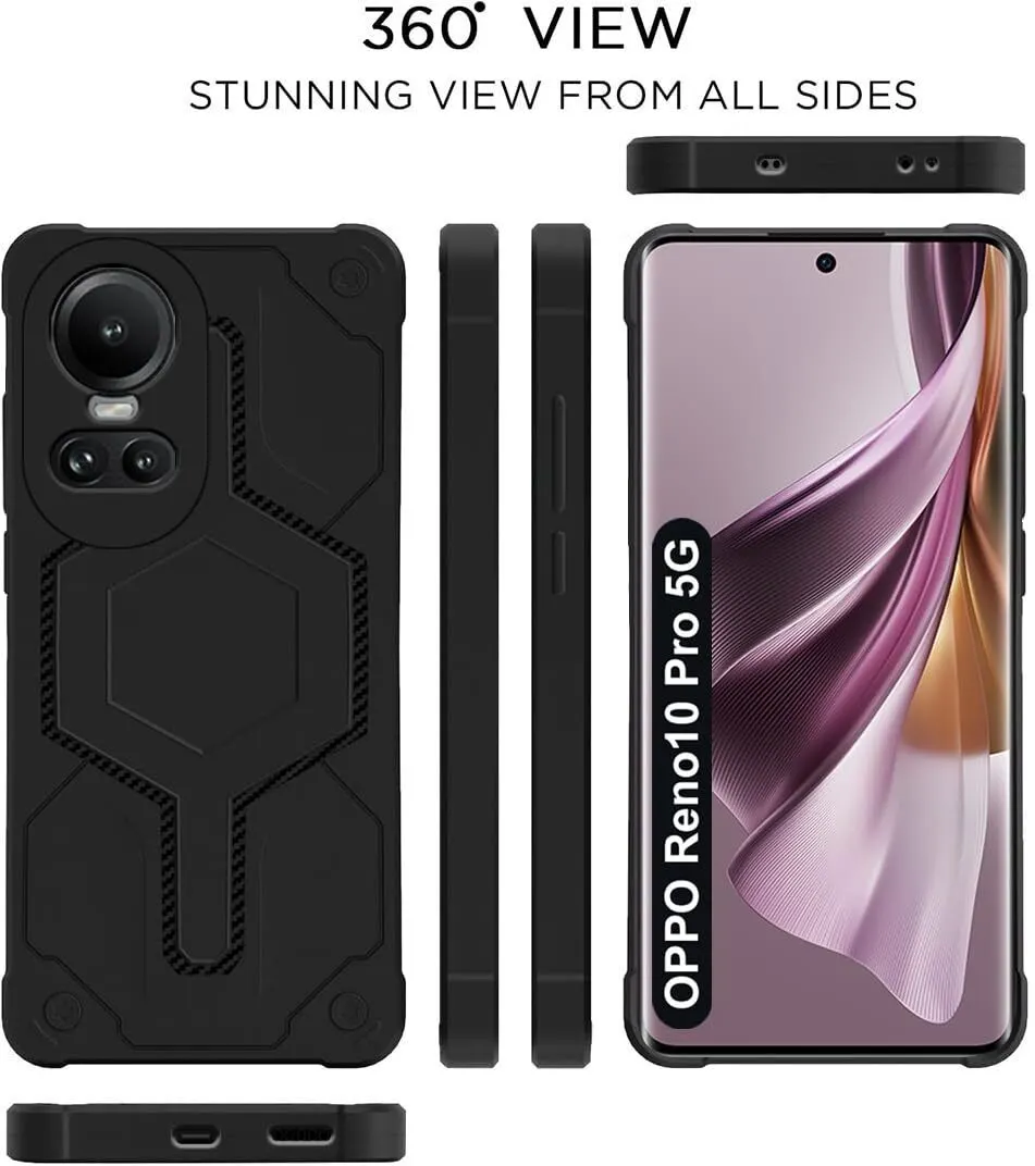 Micvir Back Cover for Oppo Reno10 Pro 5G (Black, Silicon, Pack of: 1) — image 4 of 4