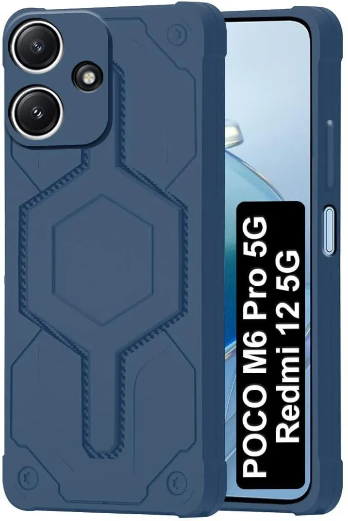 Micvir Back Cover for Redmi 12 5G (Blue, Silicon, Pack of: 1)