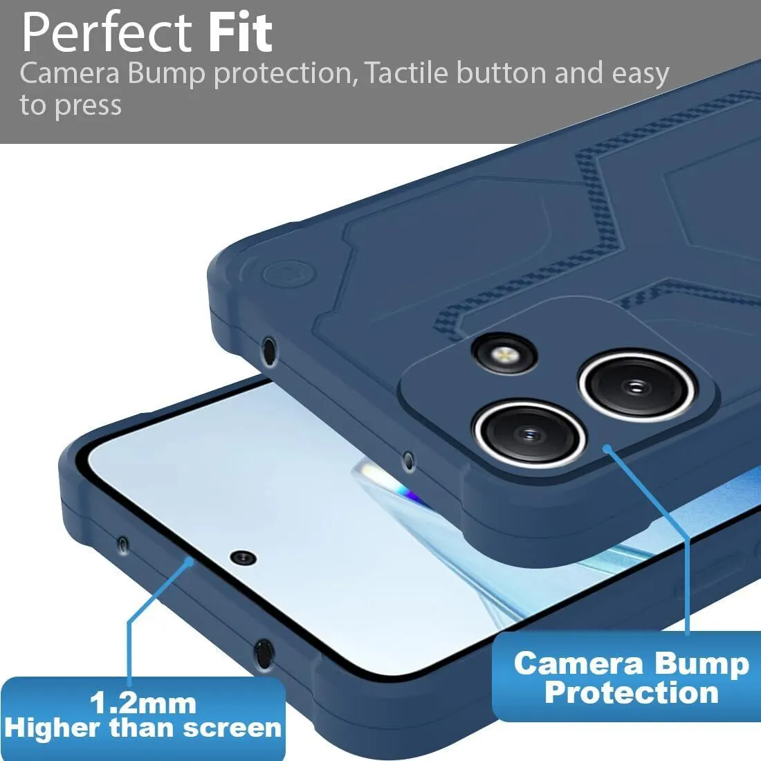 Micvir Back Cover for Redmi 12 5G (Blue, Silicon, Pack of: 1) — image 3 of 4