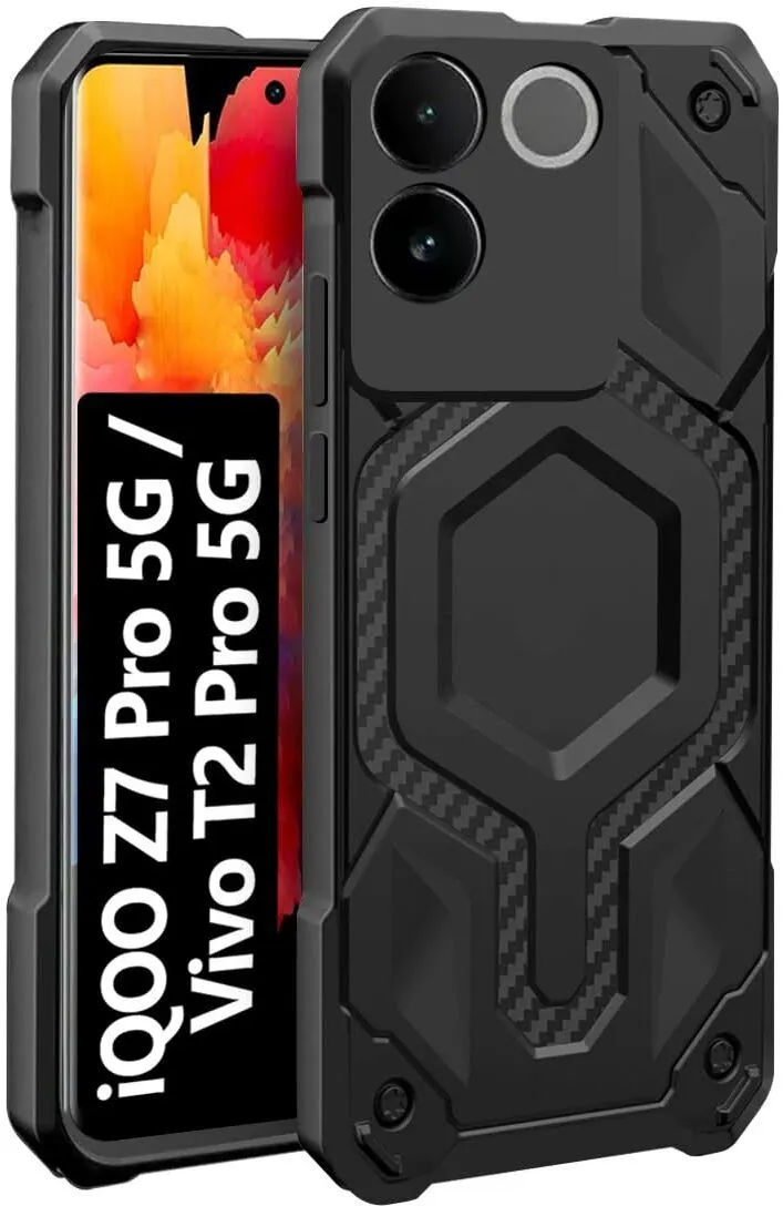 Micvir Back Cover for Vivo T2 Pro 5G (Black, Silicon, Pack of: 1)