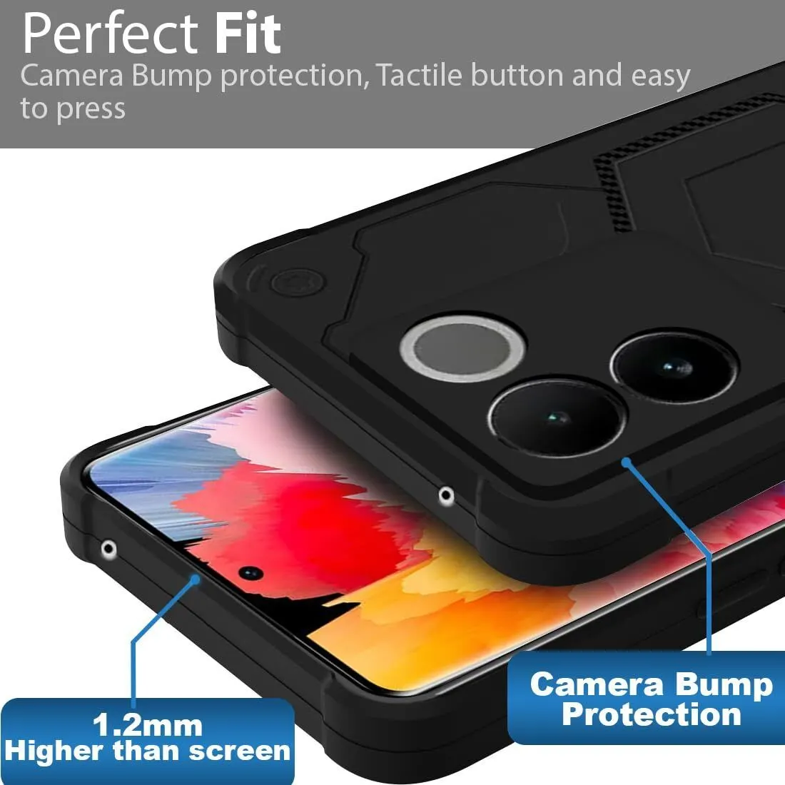 Micvir Back Cover for Vivo T2 Pro 5G (Black, Silicon, Pack of: 1) — image 4 of 5