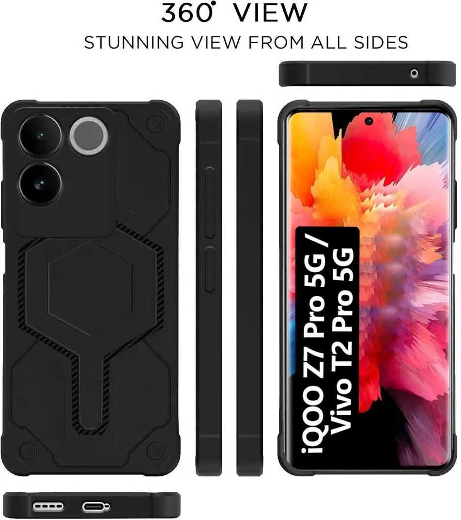 Micvir Back Cover for Vivo T2 Pro 5G (Black, Silicon, Pack of: 1) — image 5 of 5