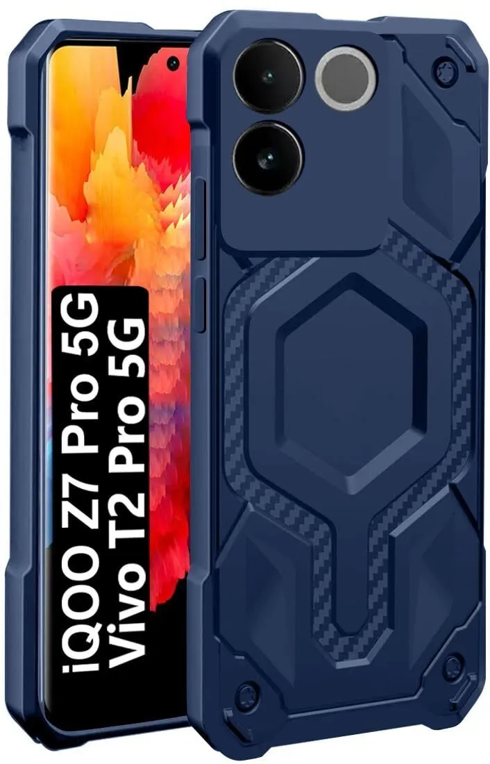 Micvir Back Cover for Vivo T2 Pro 5G (Blue, Silicon, Pack of: 1)
