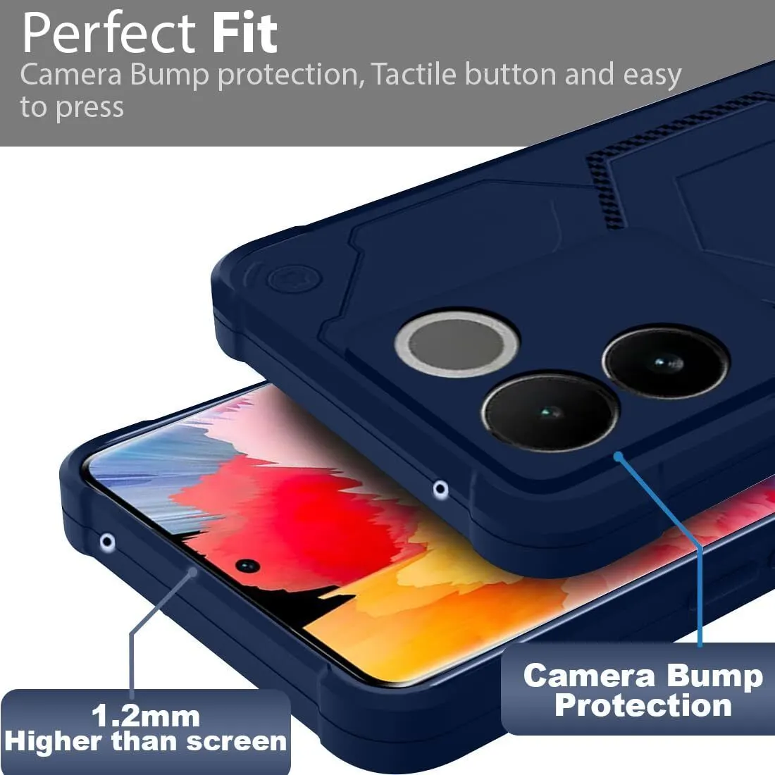 Micvir Back Cover for Vivo T2 Pro 5G (Blue, Silicon, Pack of: 1) — image 3 of 5