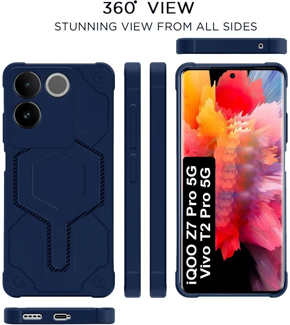 Micvir Back Cover for Vivo T2 Pro 5G (Blue, Silicon, Pack of: 1) — image 5 of 5