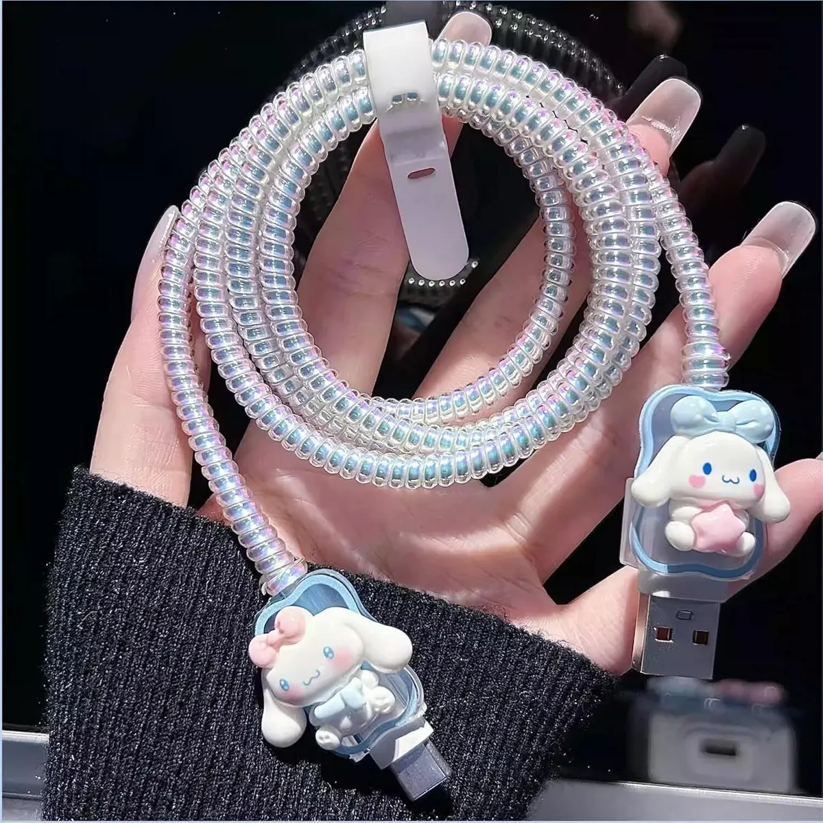 Xolia Chrg_iphn_CinnamorollBlue Cable Protector (Blue) — image 4 of 4