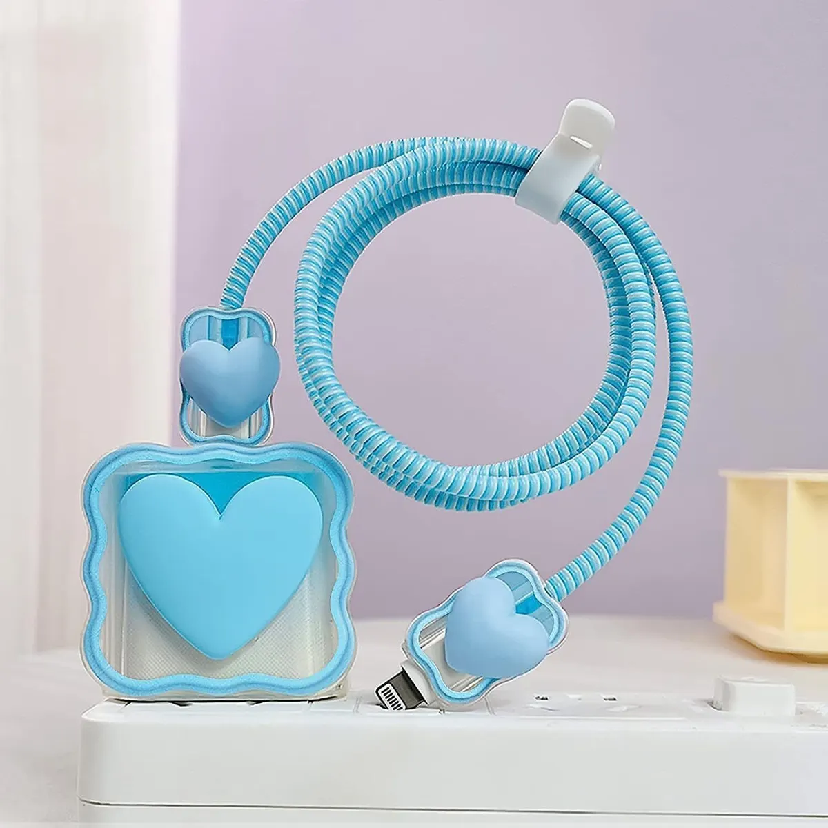 Micvir iPhone Charger Cover Suitable for 18/20W Type C Adapter Full Protection Case Cable Protector (Blue) — image 5 of 5