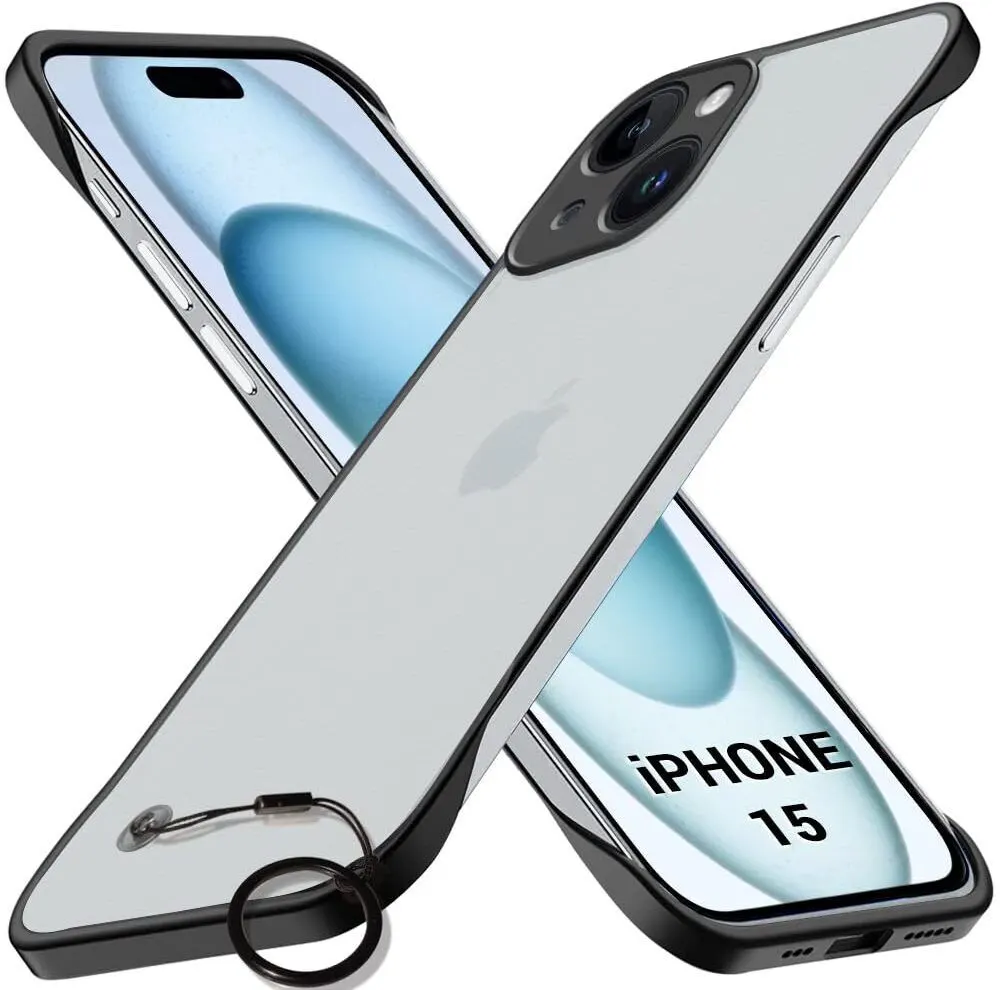 Micvir Back Cover for Apple iPhone 15 (Black, Frameless, Plastic, Pack of: 1)
