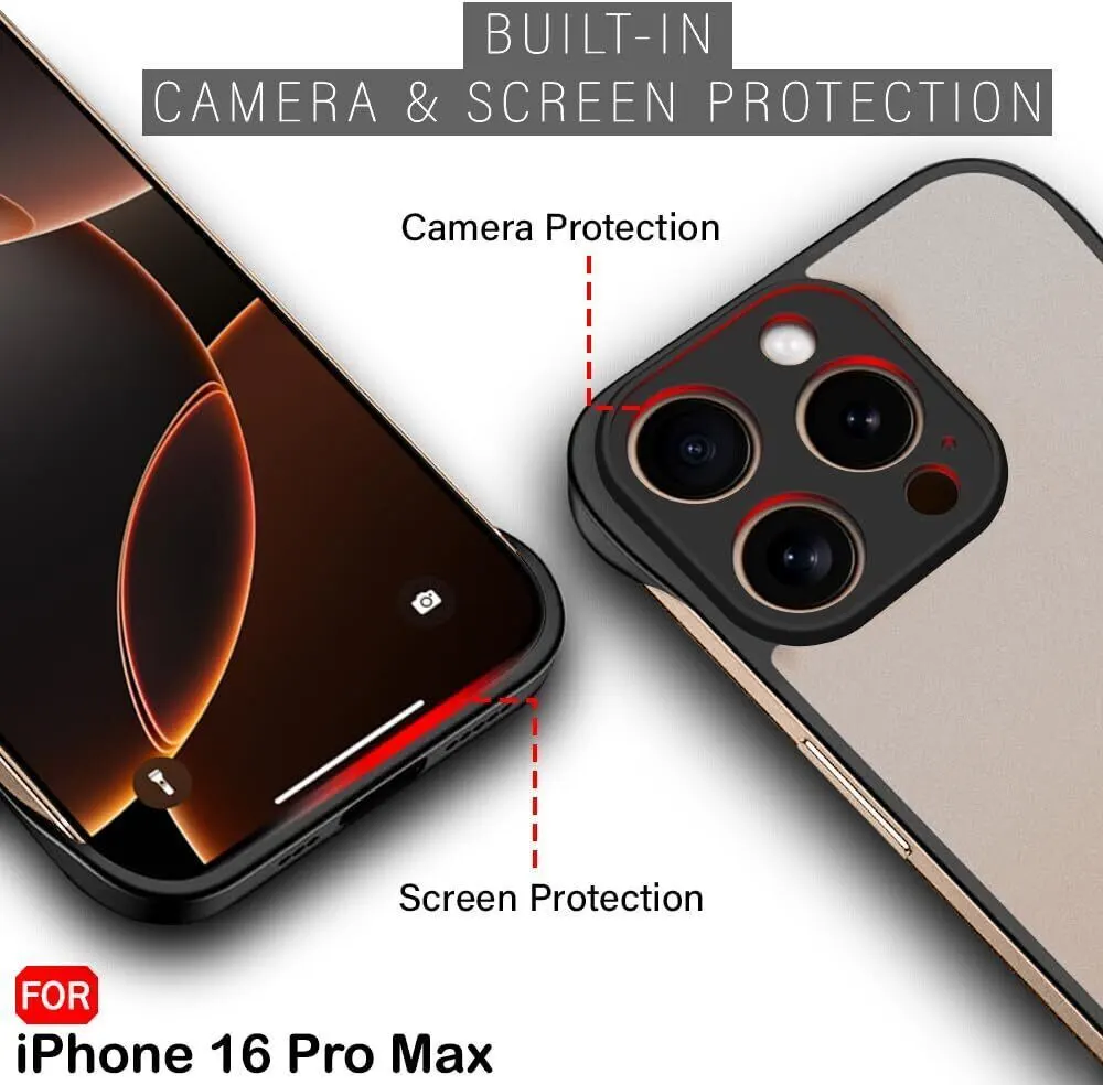 Micvir Back Cover for Apple iPhone 16 Pro Max (Black, Pack of: 1) — image 2 of 5