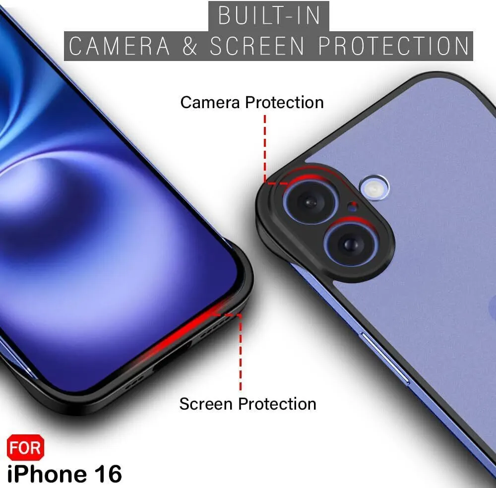 Micvir Back Cover for Apple iPhone 16 (Black, Pack of: 1) — image 2 of 5