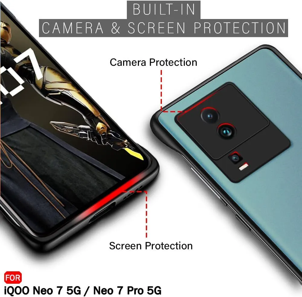 Micvir Back Cover for iQOO Neo 7 5G (Black, Plastic, Pack of: 1) — image 3 of 5