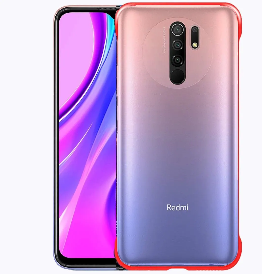 Micvir Back Cover for Poco M2, Mi Redmi 9 Prime (Red, Plastic, Pack of: 1)