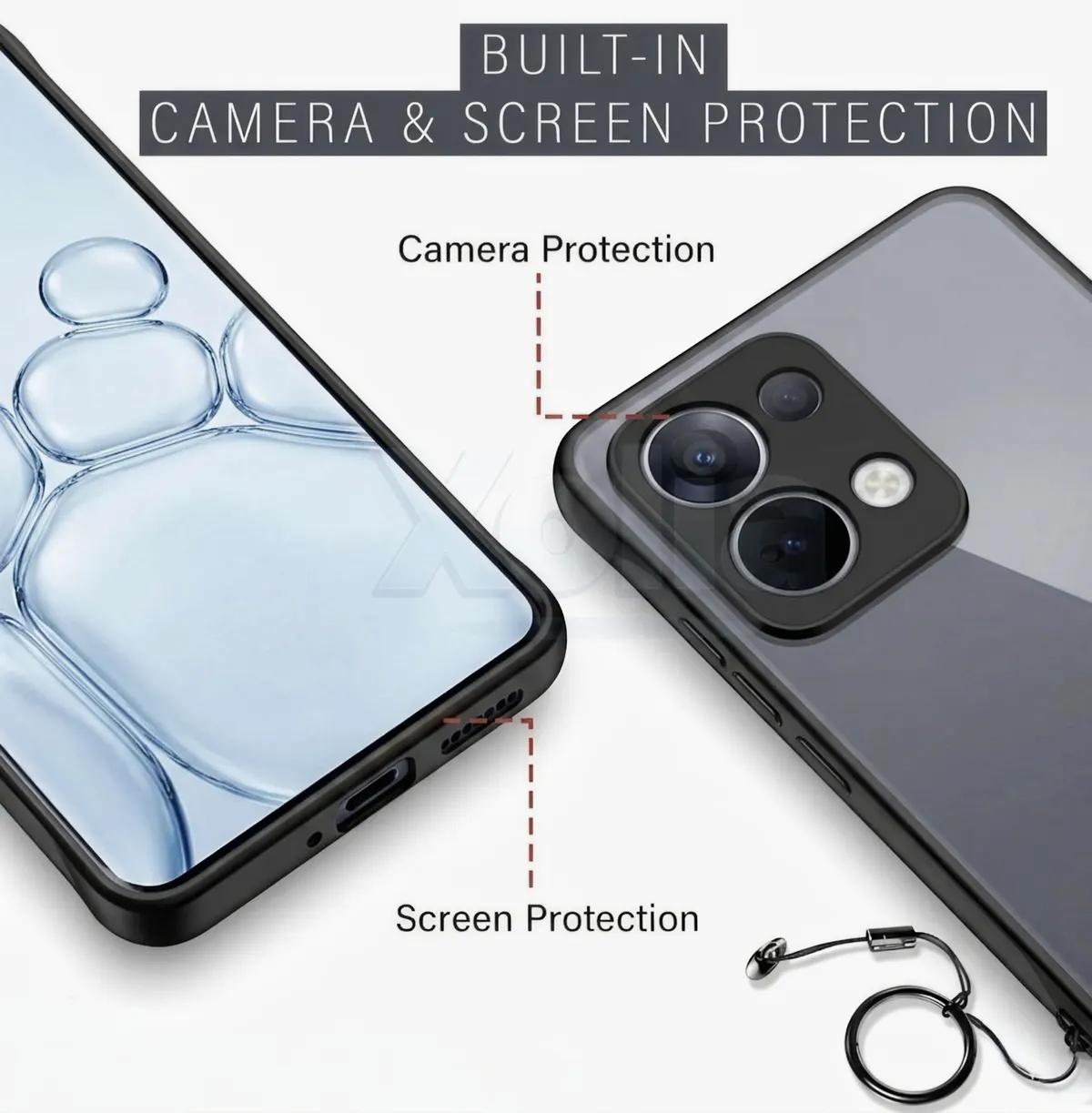 Xolia Back Cover for Oppo Reno 13 5G (Black, Plastic, Pack of: 1) — image 3 of 5