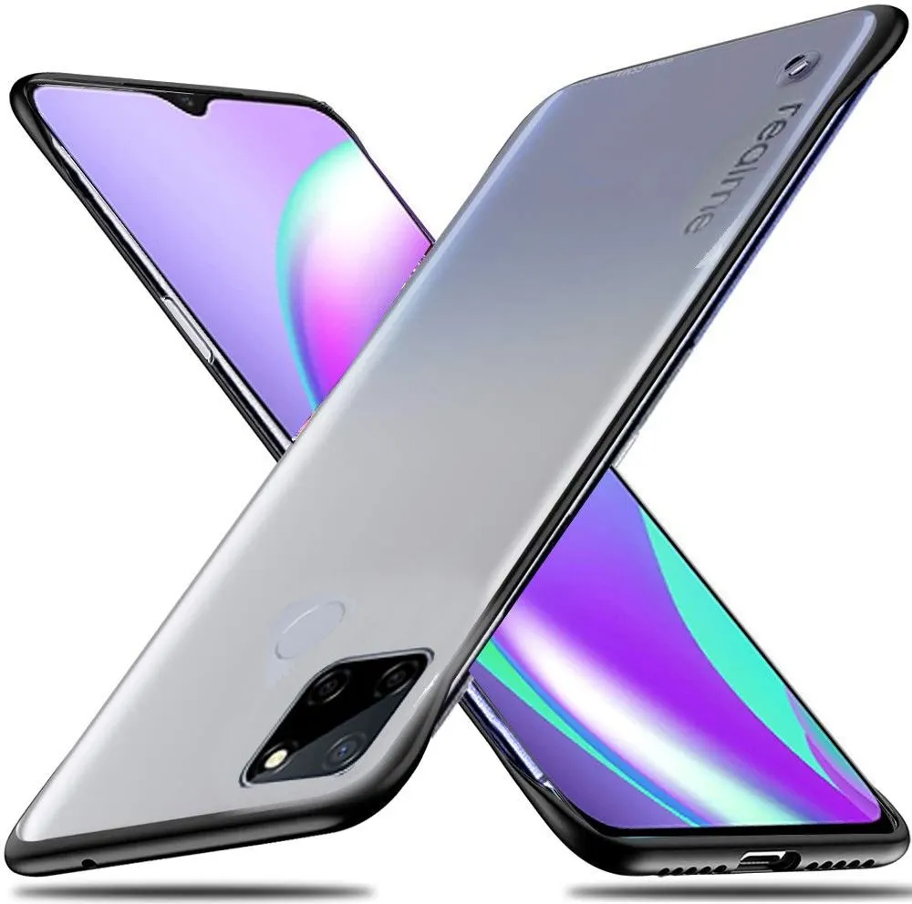 Micvir Back Cover for Realme C12, Realme Narzo 20, Realme Narzo 30A, Realme C25, Realme C25s (Black, Dual Protection, Plastic, Pack of: 1)