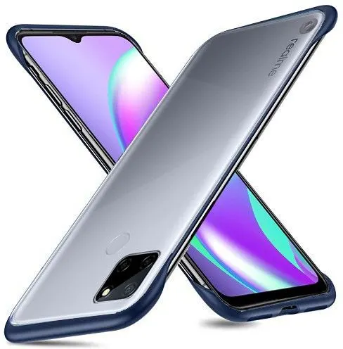 Micvir Back Cover for Realme Narzo 20, Realme C12, Realme Narzo 30A (Transparent, Blue, Dual Protection, Pack of: 1)