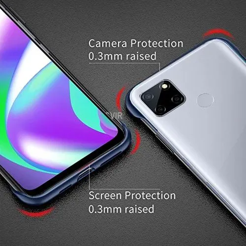 Micvir Back Cover for Realme Narzo 20, Realme C12, Realme Narzo 30A (Transparent, Blue, Dual Protection, Pack of: 1) — image 4 of 5