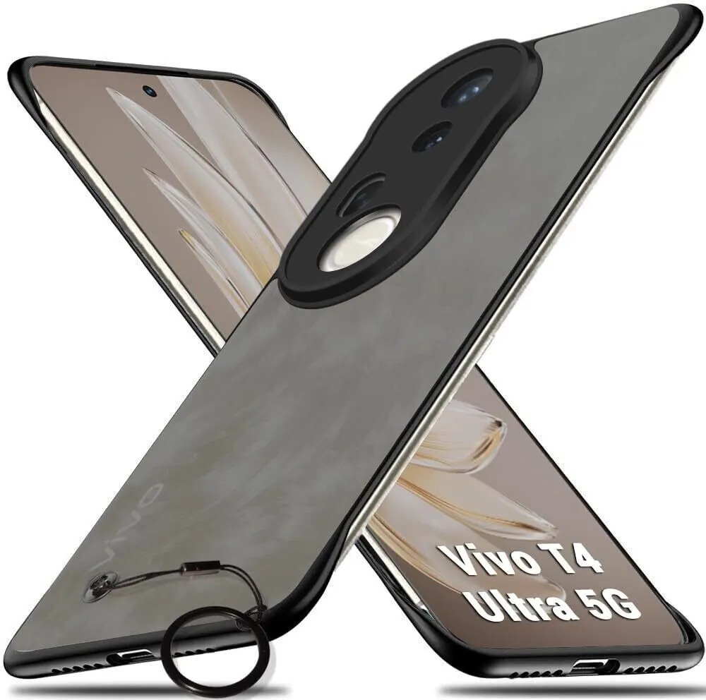 Micvir Back Cover for Vivo T4 Ultra 5G (Black, Plastic, Pack of: 1)