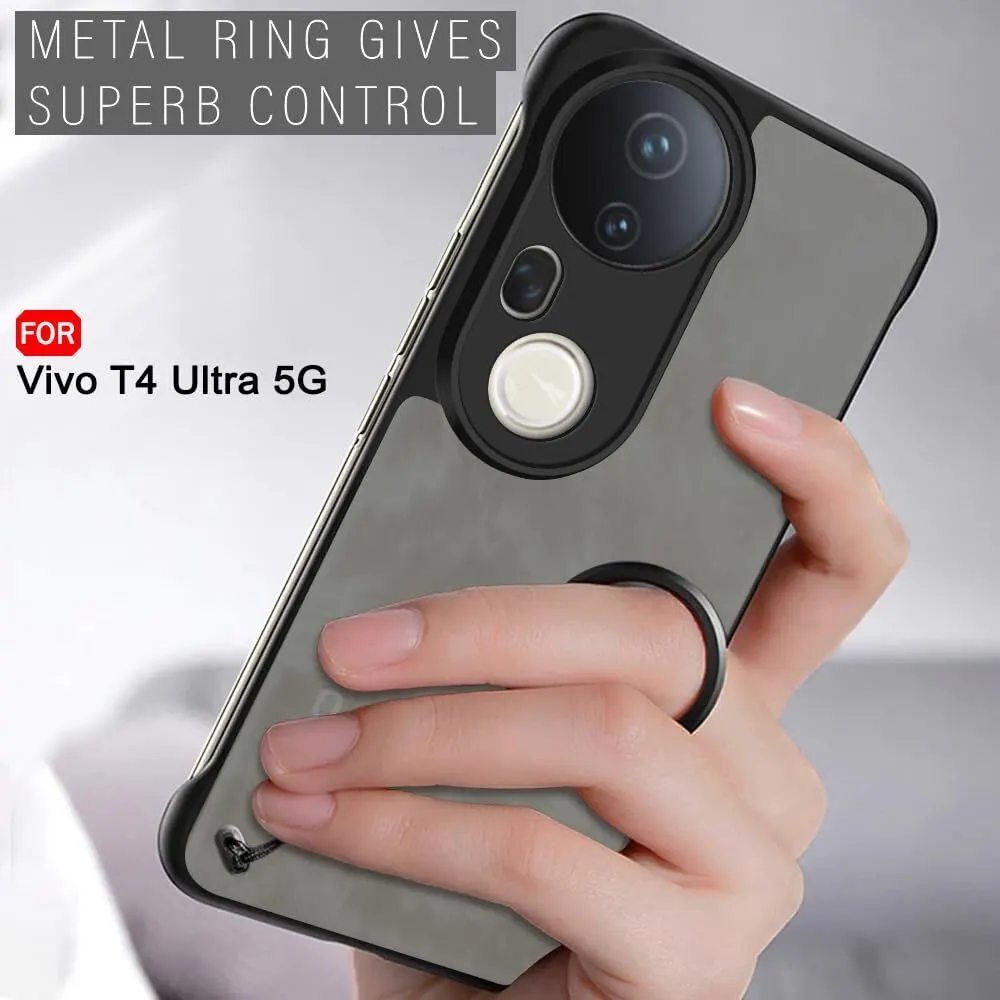 Micvir Back Cover for Vivo T4 Ultra 5G (Black, Plastic, Pack of: 1) — image 4 of 5