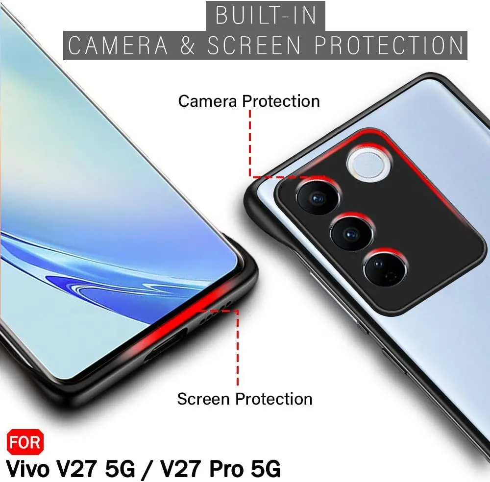 Micvir Back Cover for Vivo V27 Pro 5G (Black, Dual Protection, Plastic, Pack of: 1) — image 2 of 5