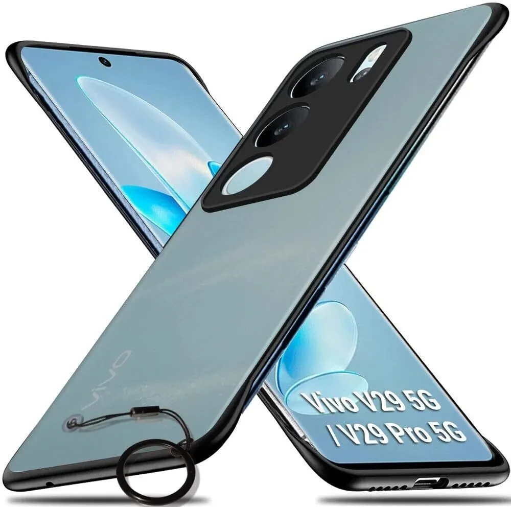 Micvir Back Cover for vivo V29 5G (Black, Plastic, Pack of: 1)