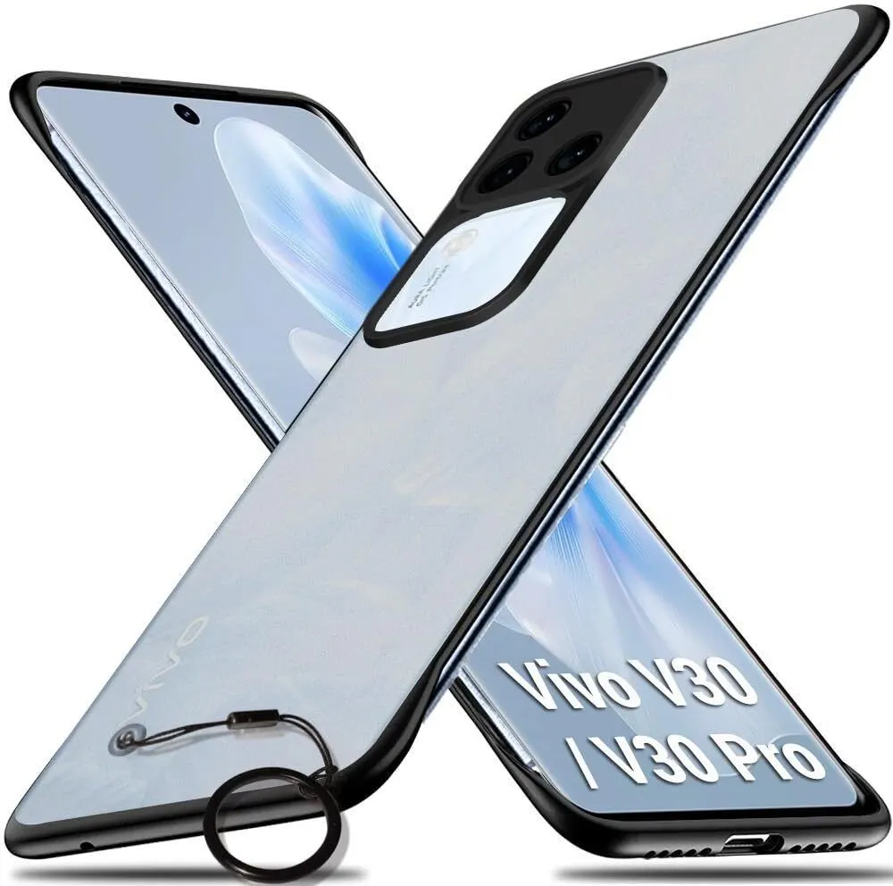 Micvir Back Cover for Vivo V30 5G (Black, Plastic, Pack of: 1)