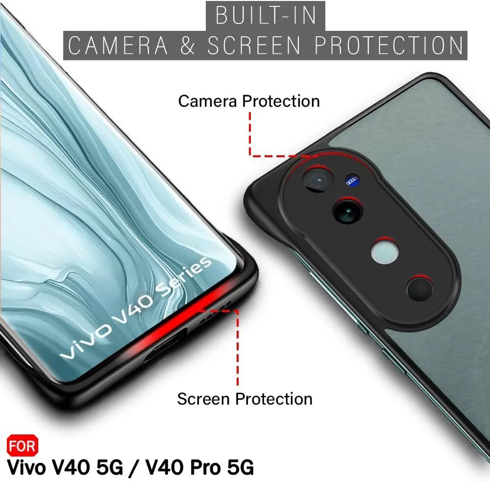 Micvir Back Cover for vivo V40 Pro 5G (Black, Plastic, Pack of: 1) — image 2 of 5