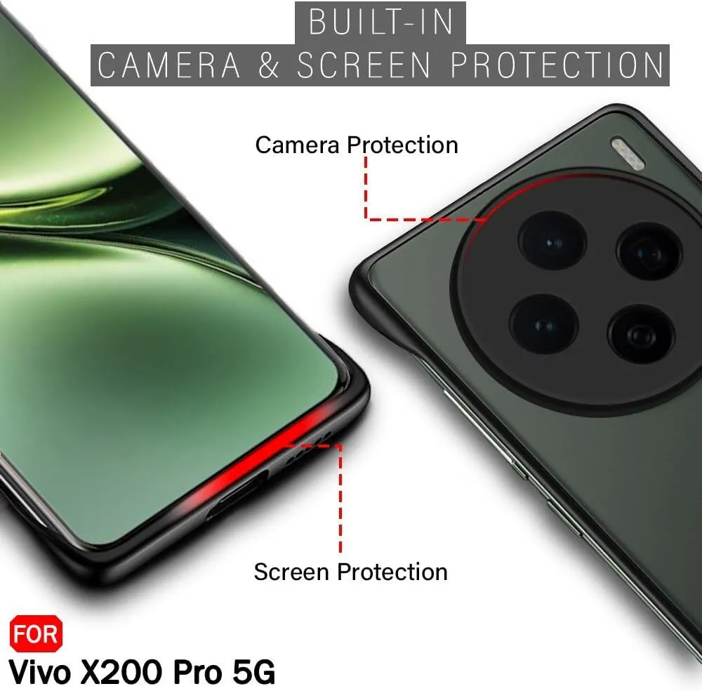 Micvir Back Cover for Vivo X200 5G (Black, Plastic, Pack of: 1) — image 2 of 5