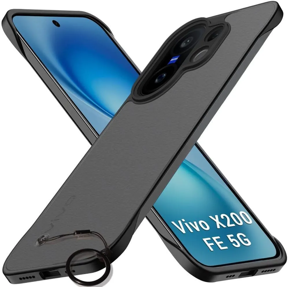 Micvir Back Cover for Vivo X200 FE 5G (Black, Pack of: 1)