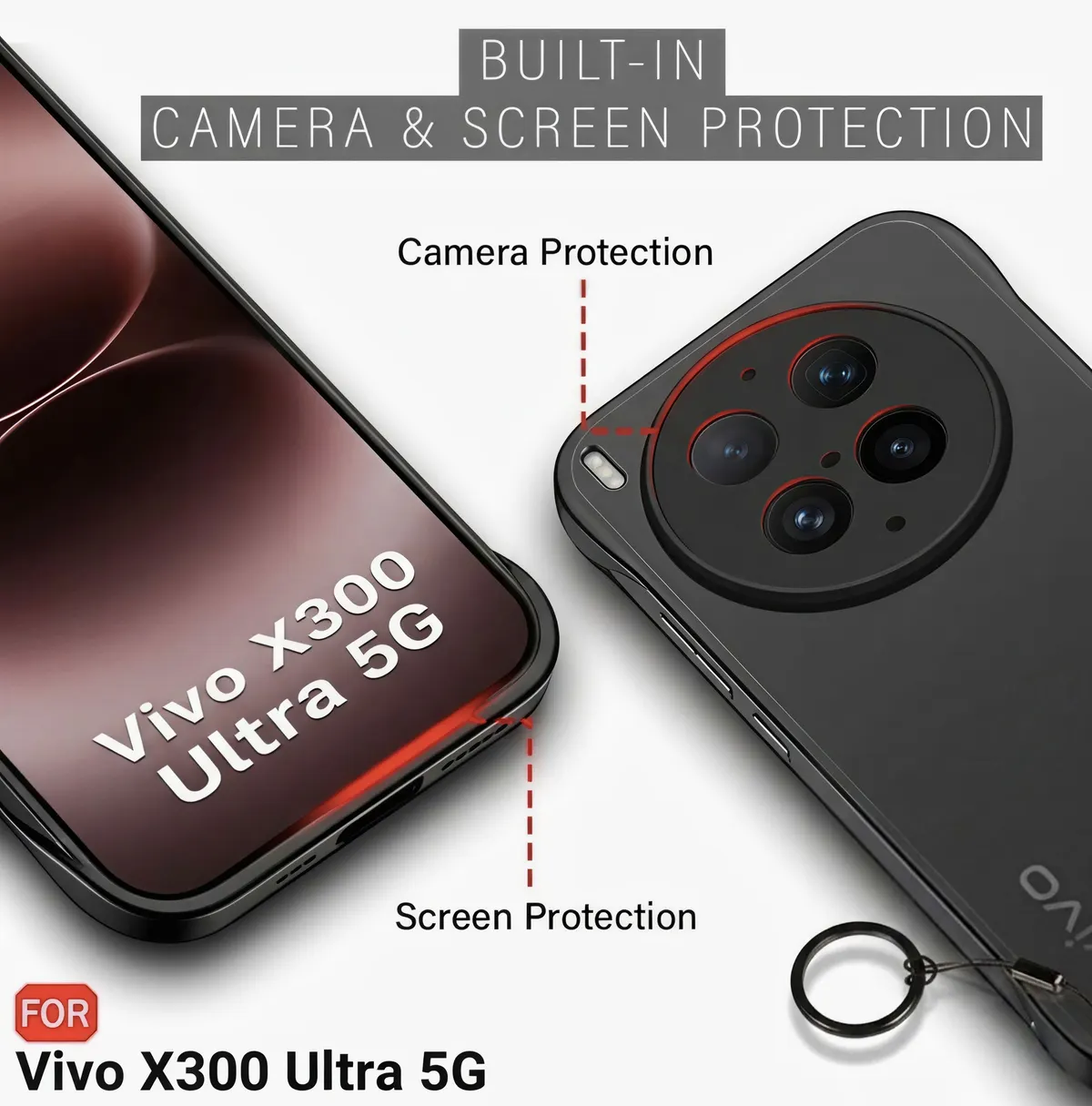 Xolia Back Cover for Vivo X300 Ultra 5G (Black, Plastic, Pack of: 1) — image 3 of 5