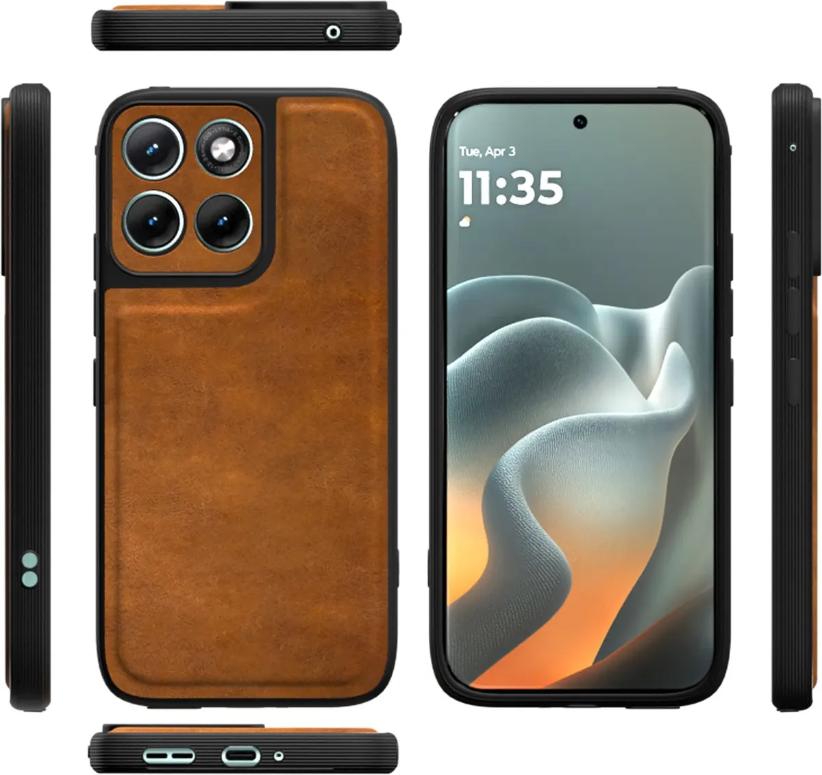 Xolia Back Cover for MOTOROLA Edge 70 Fusion 5G (Brown, Camera Bump Protector, Artificial Leather, Pack of: 1) — image 3 of 5
