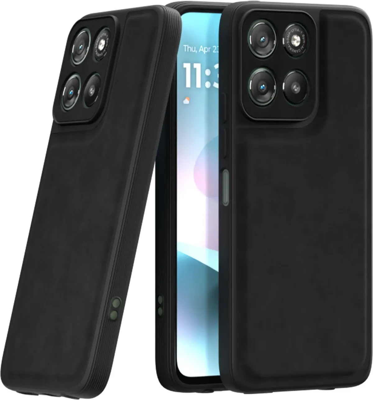 Xolia Back Cover for Motorola Moto G57 Power 5G (Black, Camera Bump Protector, Artificial Leather, Pack of: 1)