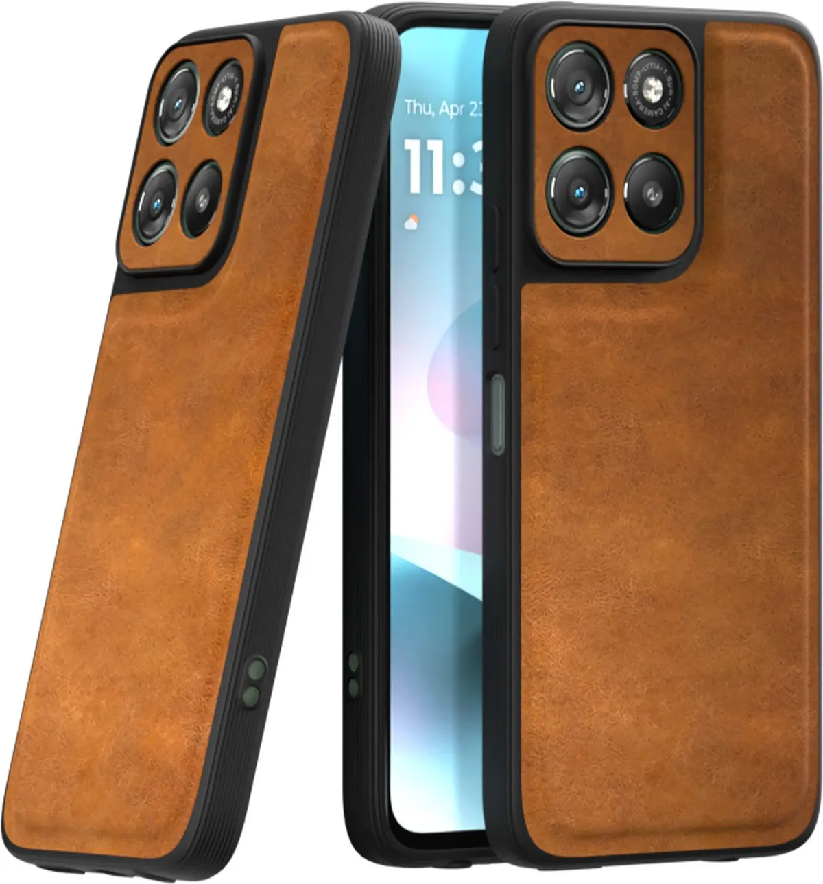 Xolia Back Cover for Motorola Moto G57 Power 5G (Brown, Camera Bump Protector, Artificial Leather, Pack of: 1)