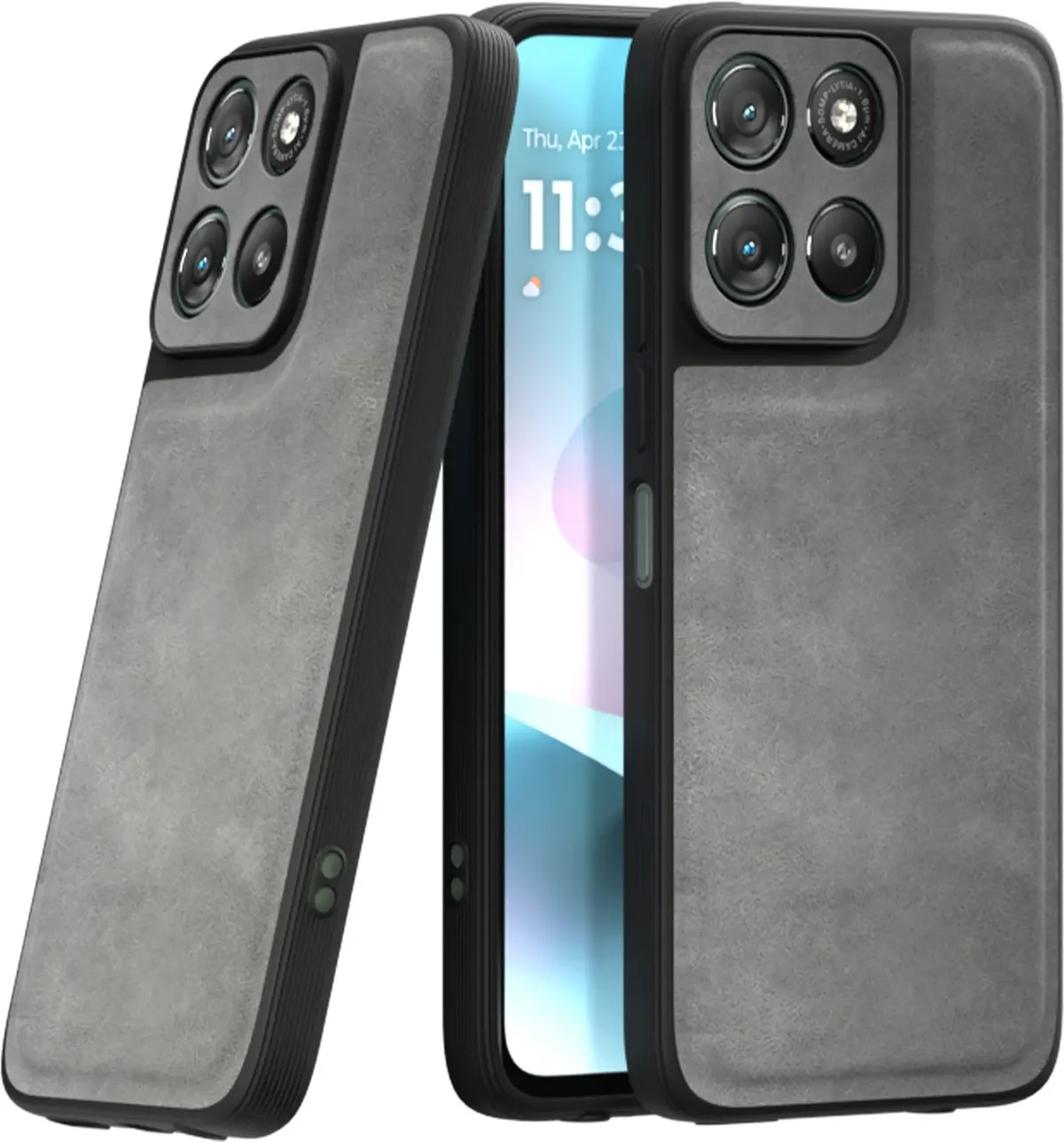 Xolia Back Cover for Motorola Moto G67 Power 5G (Grey, Camera Bump Protector, Artificial Leather, Pack of: 1)