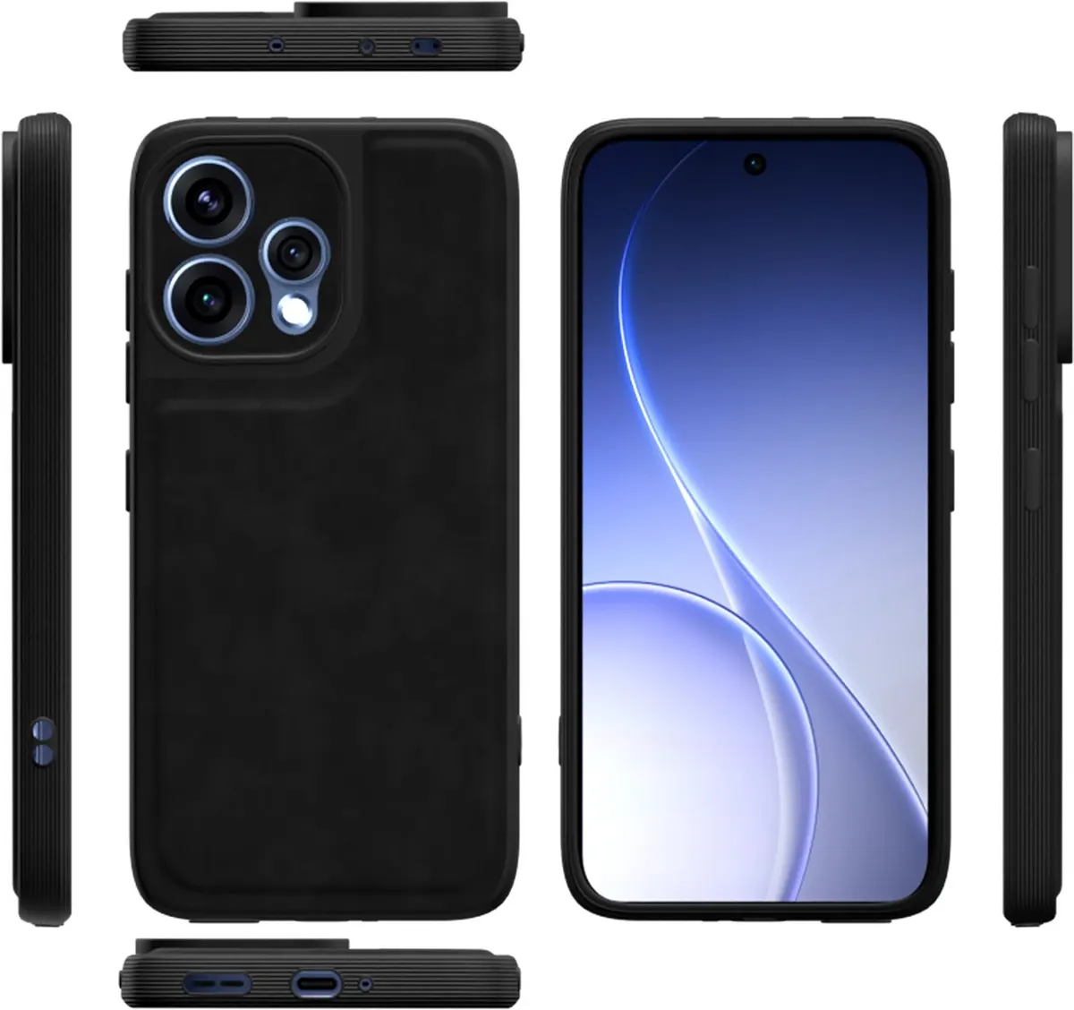 Xolia Back Cover for Oppo Reno 15 5G (Black, Camera Bump Protector, Artificial Leather, Pack of: 1) — image 3 of 5
