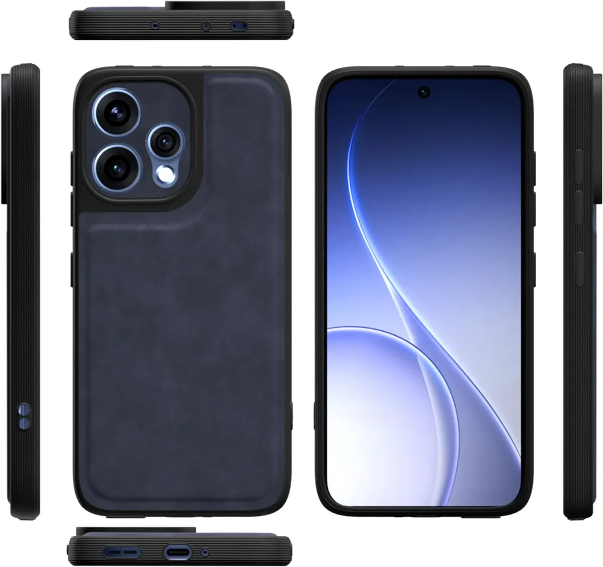 Xolia Back Cover for Oppo Reno 15 5G (Blue, Camera Bump Protector, Artificial Leather, Pack of: 1) — image 3 of 5