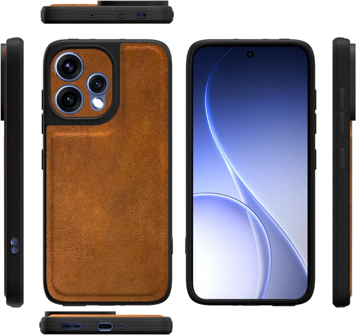 Xolia Back Cover for Oppo Reno 15 5G (Brown, Camera Bump Protector, Artificial Leather, Pack of: 1) — image 3 of 5