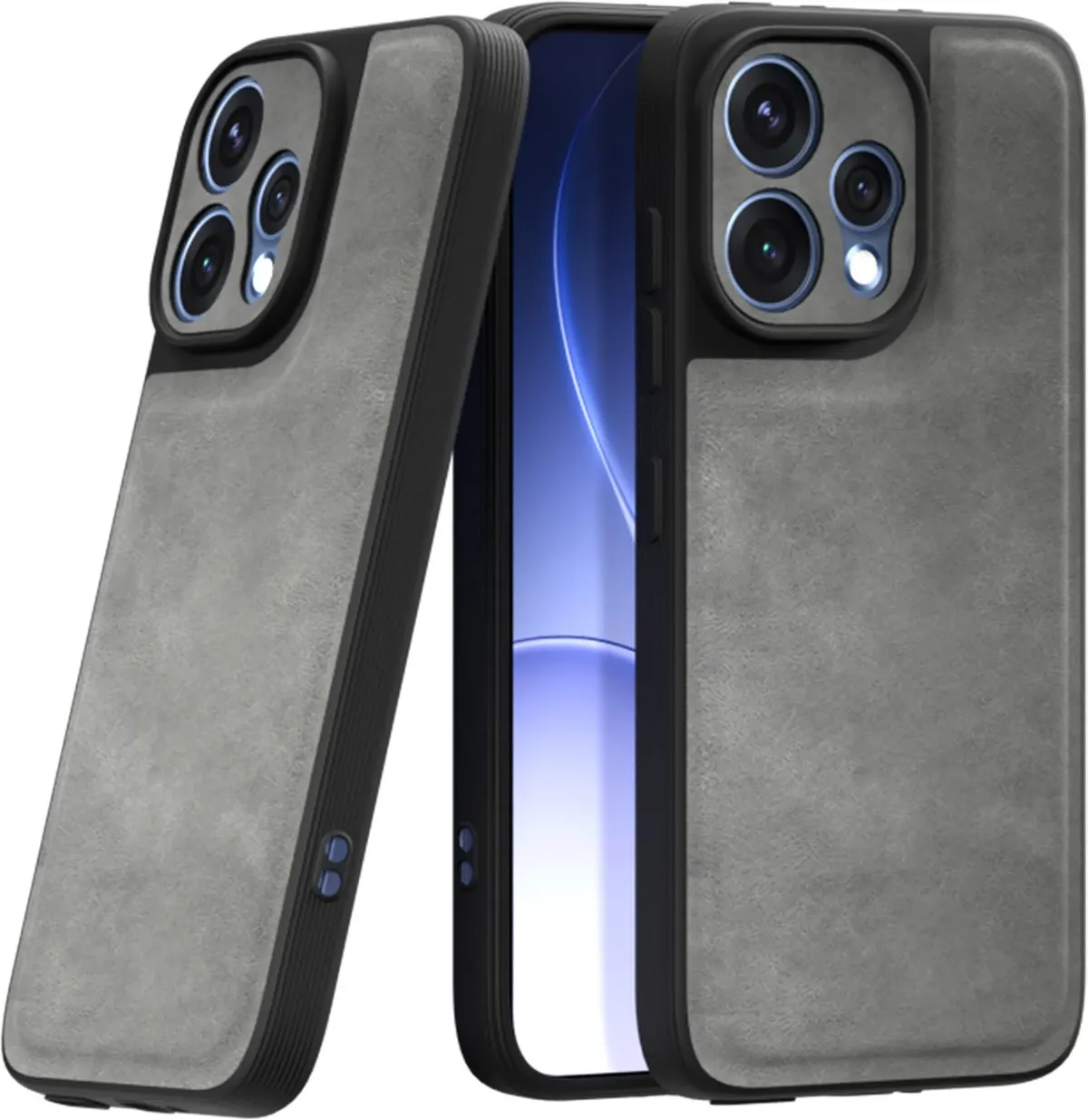 Xolia Back Cover for Oppo Reno 15 5G (Grey, Camera Bump Protector, Artificial Leather, Pack of: 1)