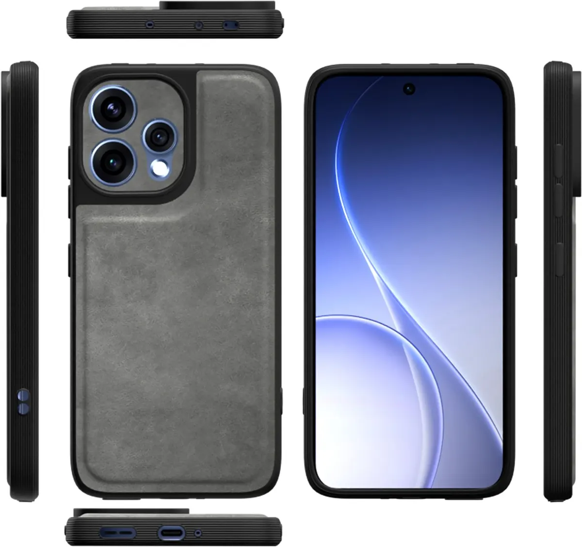Xolia Back Cover for Oppo Reno 15 5G (Grey, Camera Bump Protector, Artificial Leather, Pack of: 1) — image 3 of 5