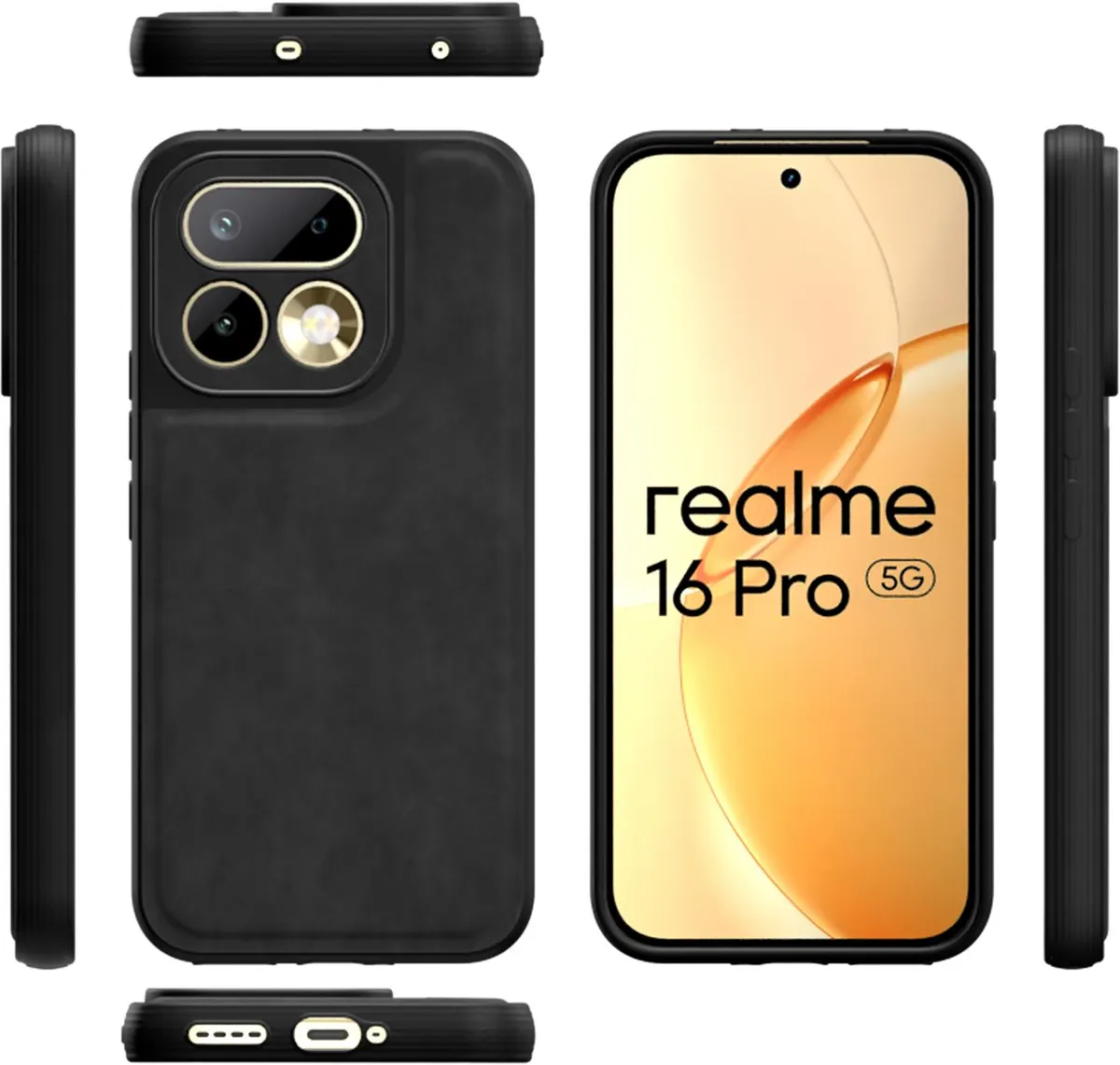 Xolia Back Cover for Realme 16 Pro 5G (Black, Camera Bump Protector, Artificial Leather, Pack of: 1) — image 3 of 5