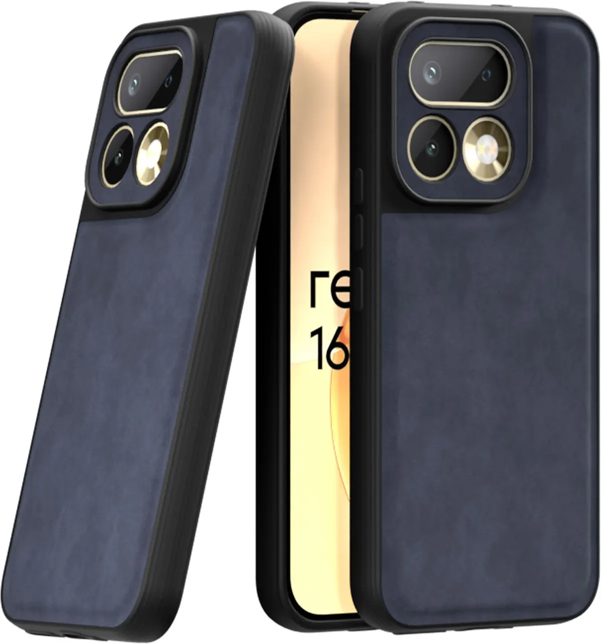 Xolia Back Cover for Realme 16 Pro 5G (Blue, Camera Bump Protector, Artificial Leather, Pack of: 1)