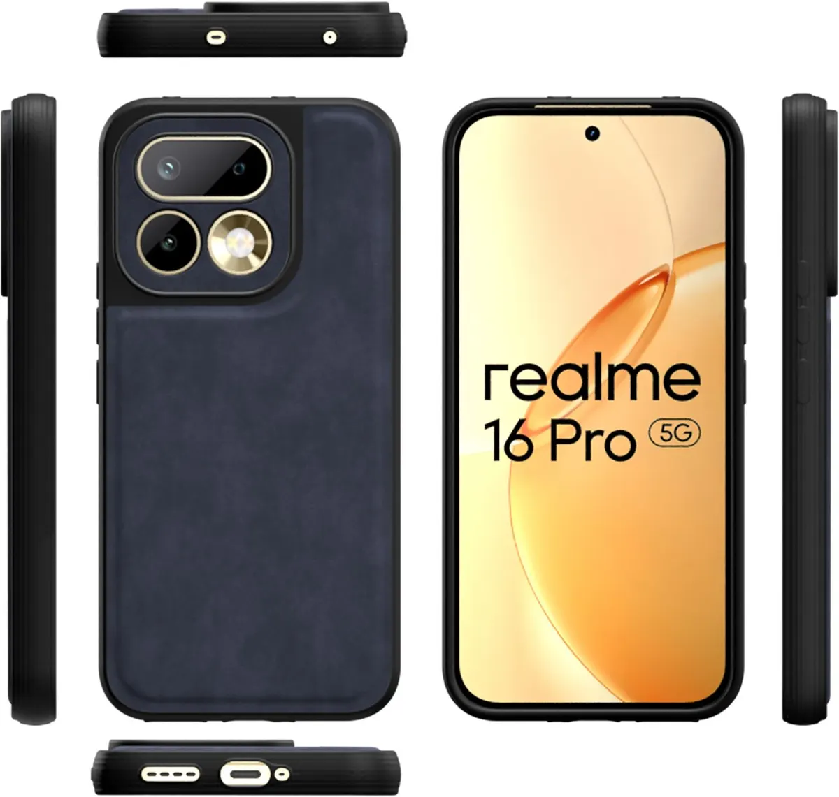 Xolia Back Cover for Realme 16 Pro 5G (Blue, Camera Bump Protector, Artificial Leather, Pack of: 1) — image 2 of 4