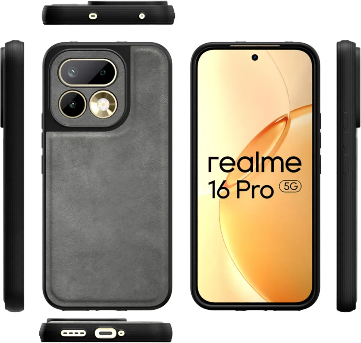 Xolia Back Cover for Realme 16 Pro 5G (Grey, Camera Bump Protector, Artificial Leather, Pack of: 1) — image 3 of 5