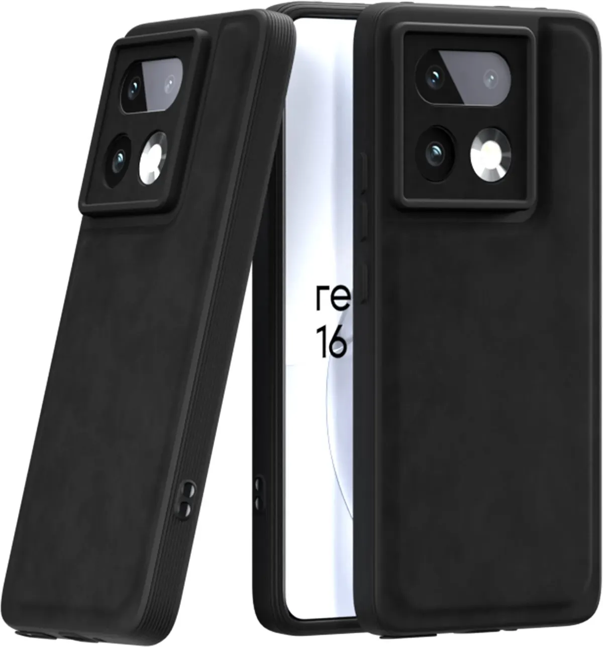 Xolia Back Cover for Realme 16 Pro Plus 5G (Black, Camera Bump Protector, Artificial Leather, Pack of: 1)