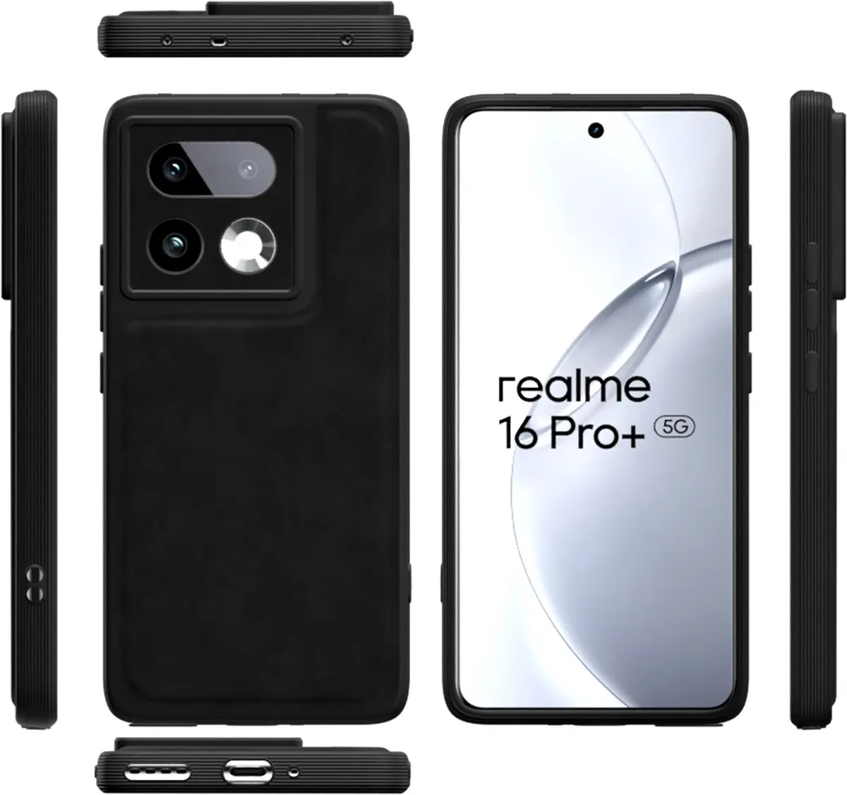 Xolia Back Cover for Realme 16 Pro Plus 5G (Black, Camera Bump Protector, Artificial Leather, Pack of: 1) — image 3 of 5
