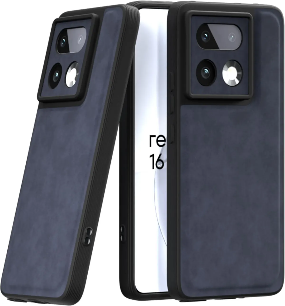 Xolia Back Cover for Realme 16 Pro Plus 5G (Blue, Camera Bump Protector, Artificial Leather, Pack of: 1)