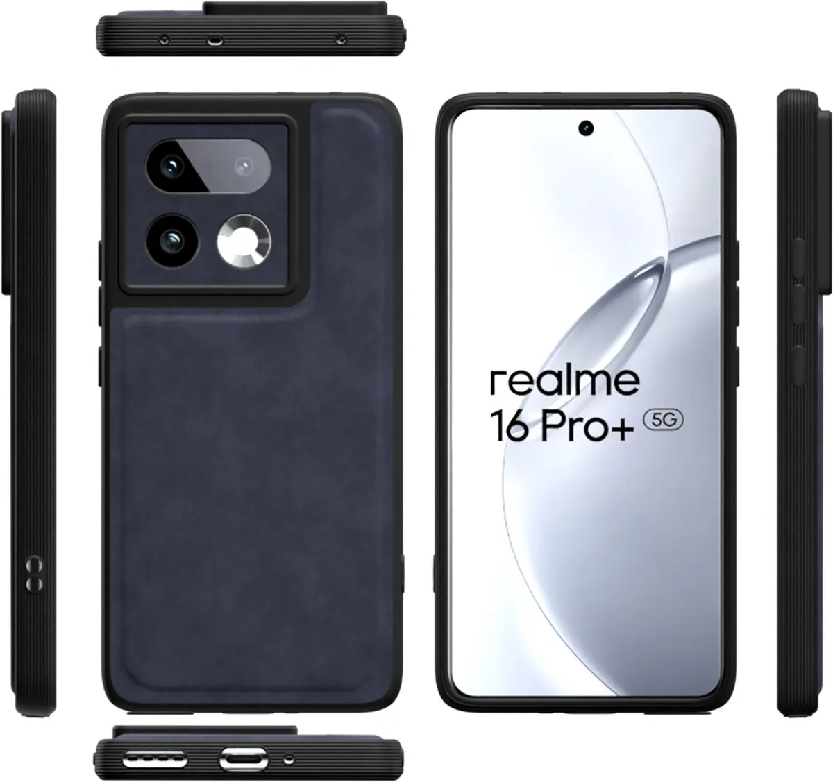 Xolia Back Cover for Realme 16 Pro Plus 5G (Blue, Camera Bump Protector, Artificial Leather, Pack of: 1) — image 3 of 5