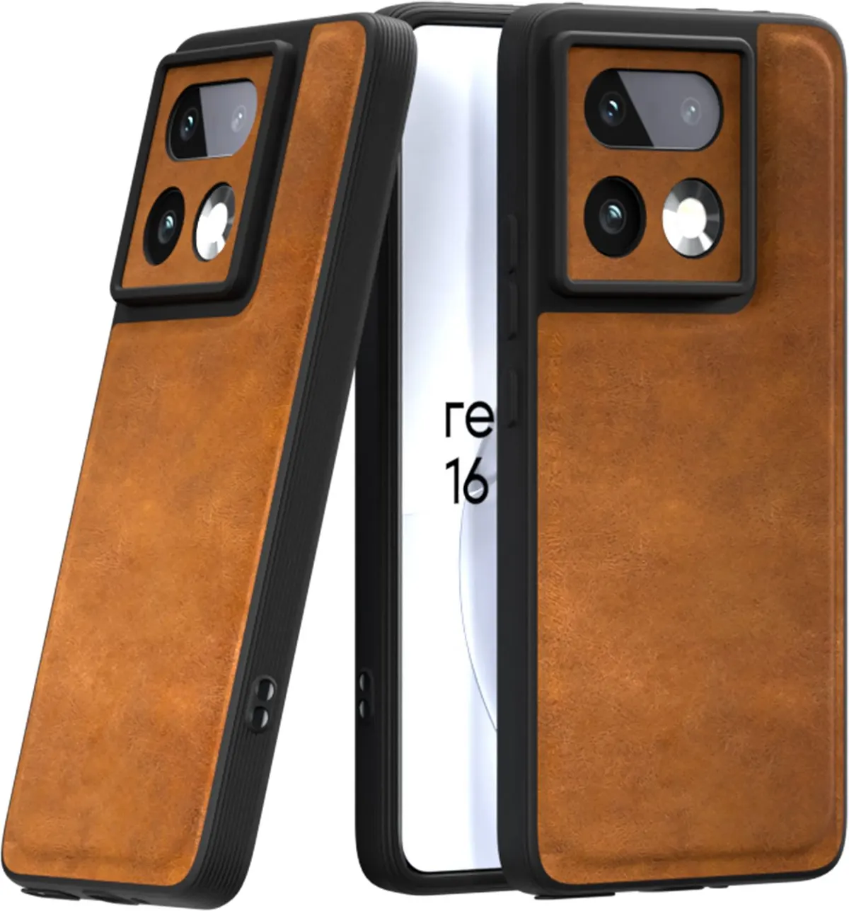 Xolia Back Cover for Realme 16 Pro Plus 5G (Brown, Camera Bump Protector, Artificial Leather, Pack of: 1)