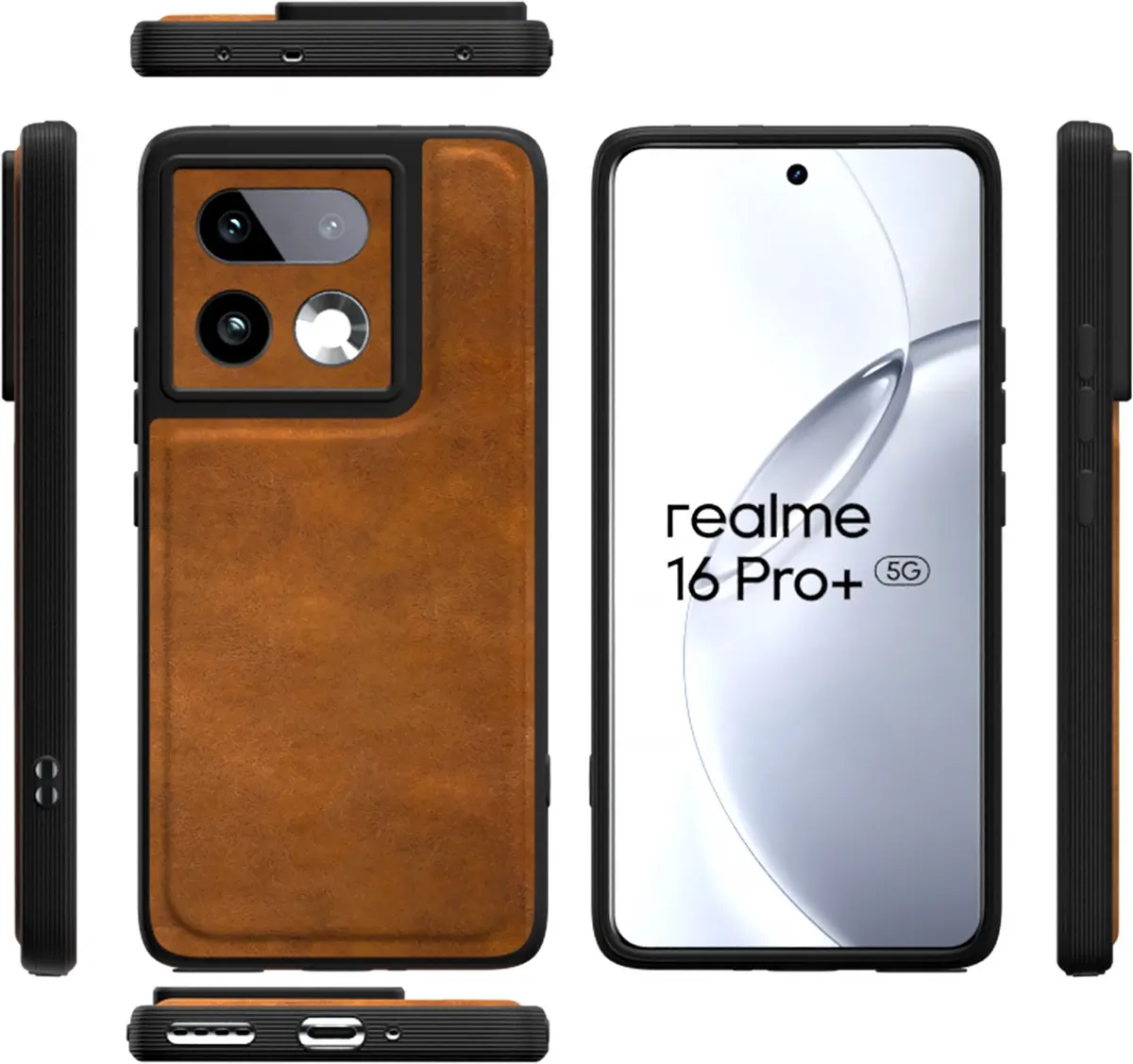 Xolia Back Cover for Realme 16 Pro Plus 5G (Brown, Camera Bump Protector, Artificial Leather, Pack of: 1) — image 3 of 5