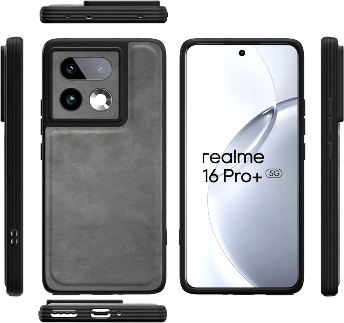 Xolia Back Cover for Realme 16 Pro Plus 5G (Grey, Camera Bump Protector, Artificial Leather, Pack of: 1) — image 3 of 5