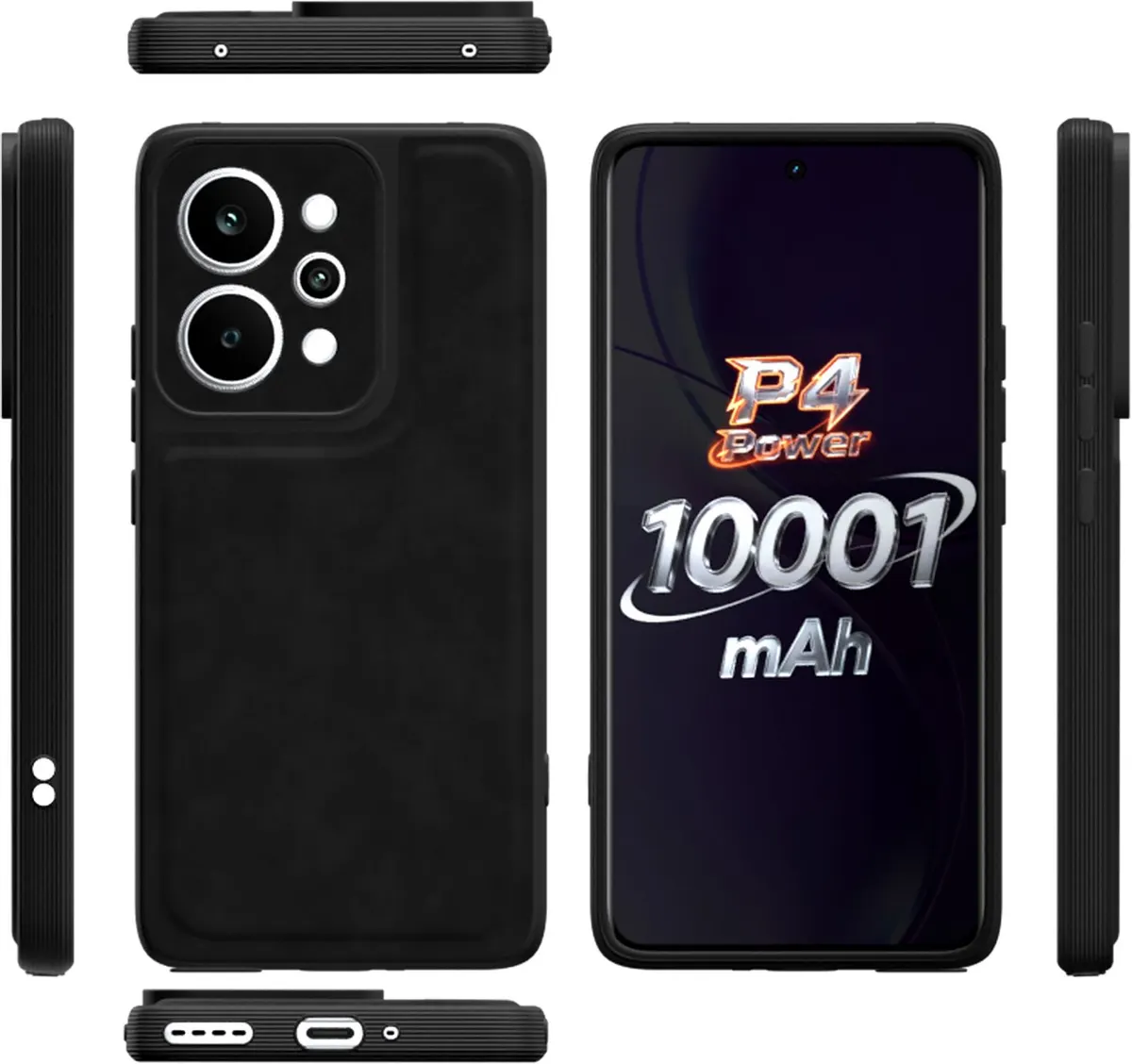 Xolia Back Cover for Realme P4 Power 5G (Black, Camera Bump Protector, Artificial Leather, Pack of: 1) — image 2 of 4